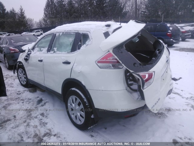 5N1AT2MV5GC920675 - 2016 NISSAN ROGUE S/SL/SV WHITE photo 3