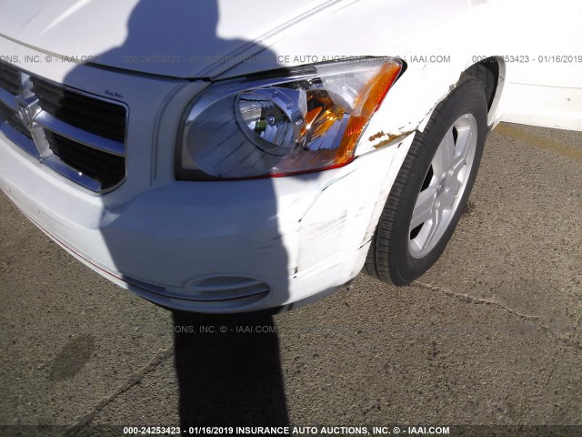 1B3HB48B68D653416 - 2008 DODGE CALIBER SXT WHITE photo 6