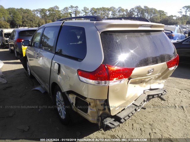 5TDYK3DC1DS331076 - 2013 TOYOTA SIENNA XLE/LIMITED TAN photo 3