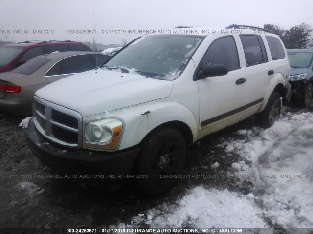 1D4HB38NX6F106740 - 2006 DODGE DURANGO SXT WHITE photo 2