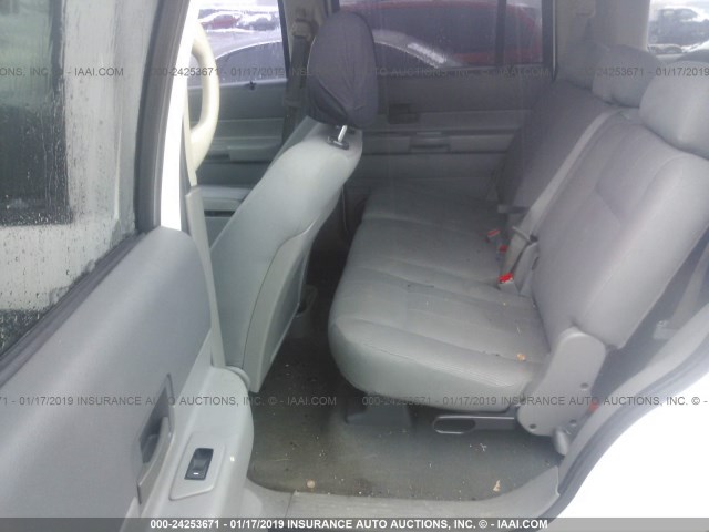 1D4HB38NX6F106740 - 2006 DODGE DURANGO SXT WHITE photo 8