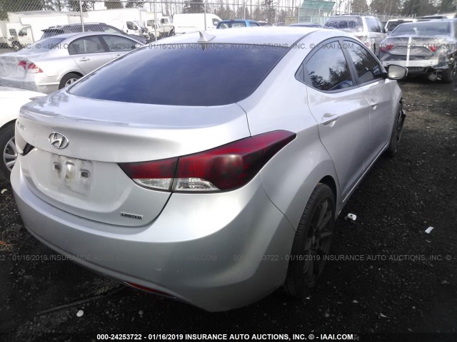 KMHDH4AE9CU375728 - 2012 HYUNDAI ELANTRA GLS/LIMITED SILVER photo 4