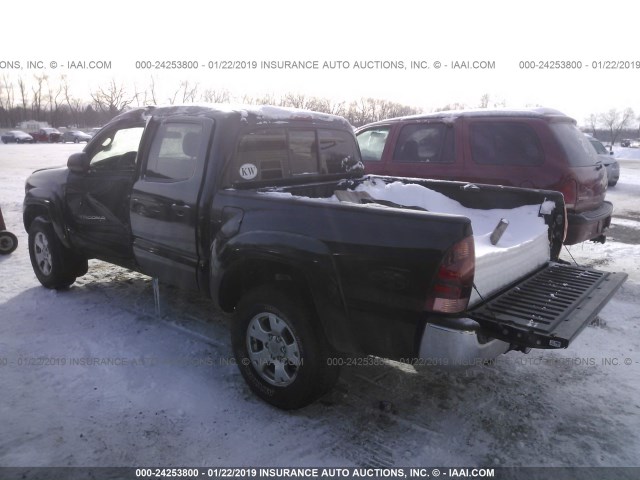 5TELU42N57Z402902 - 2007 TOYOTA TACOMA DOUBLE CAB BLACK photo 3