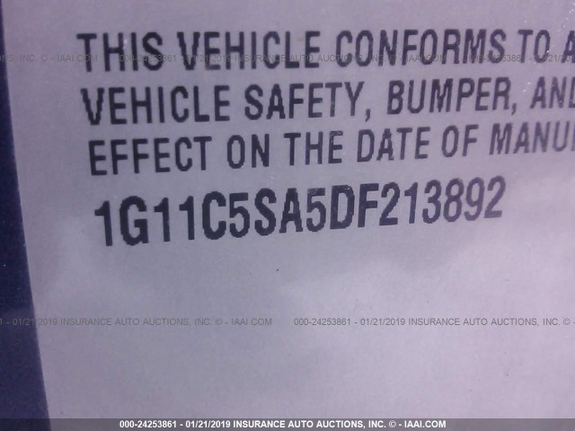 1G11C5SA5DF213892 - 2013 CHEVROLET MALIBU 1LT ლურჯი ფოტო 9