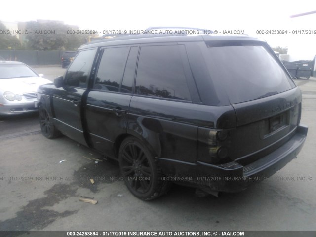 SALMF1E42AA321463 - 2010 LAND ROVER RANGE ROVER HSE LUXURY BLACK photo 3