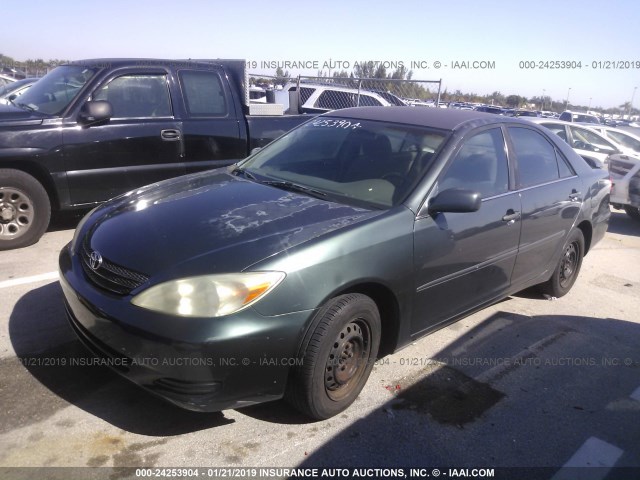 4T1BE32K63U660109 - 2003 TOYOTA CAMRY LE/XLE/SE GREEN photo 2