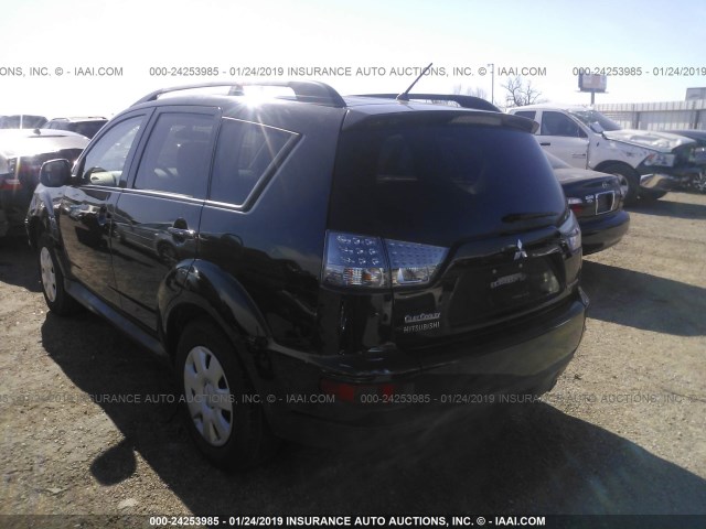 JA4AS2AW6BU033765 - 2011 MITSUBISHI OUTLANDER ES BLACK photo 3