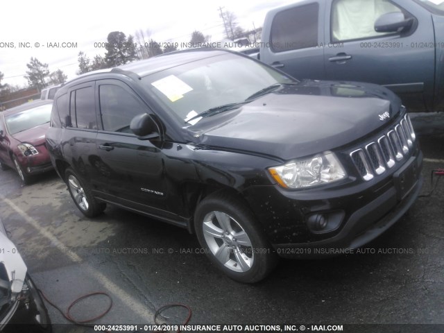 1C4NJCBA2CD722853 - 2012 JEEP COMPASS SPORT BLACK photo 1