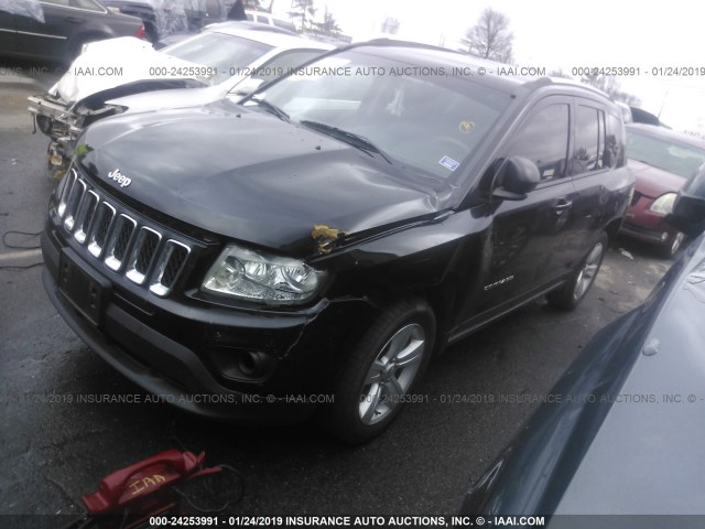 1C4NJCBA2CD722853 - 2012 JEEP COMPASS SPORT BLACK photo 2