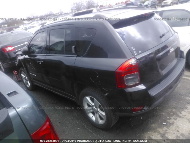 1C4NJCBA2CD722853 - 2012 JEEP COMPASS SPORT BLACK photo 3