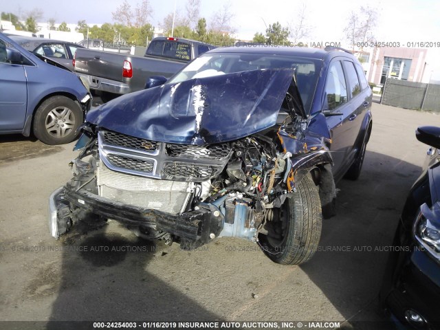 3C4PDDBG0HT617949 - 2017 DODGE JOURNEY SXT BLUE photo 2