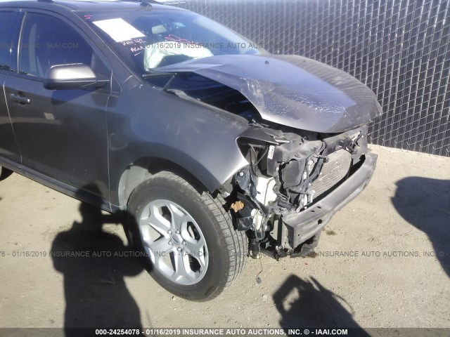 2FMDK3JC5EBB24143 - 2014 FORD EDGE SEL GRAY photo 6