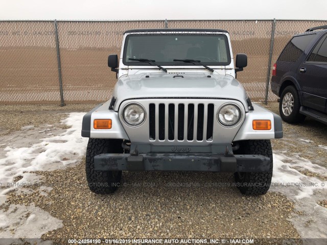 1J4FA49S65P376827 - 2005 JEEP WRANGLER / TJ SPORT SILVER photo 6