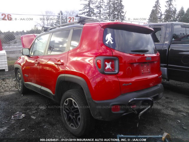 ZACCJBCT6GPC65988 - 2016 JEEP RENEGADE TRAILHAWK RED photo 3