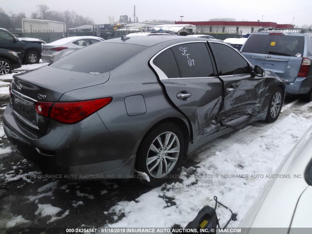 JN1EV7AR5GM342059 - 2016 INFINITI Q50 PREMIUM/SPORT GRAY photo 4