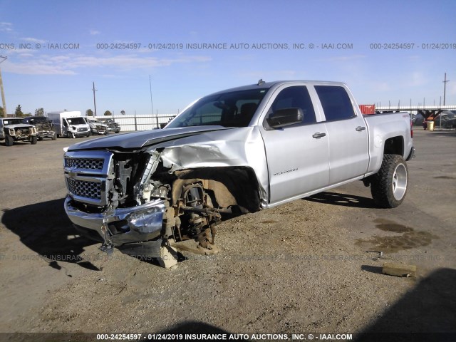 3GCUKREC2EG427931 - 2014 CHEVROLET SILVERADO K1500 LT SILVER photo 2