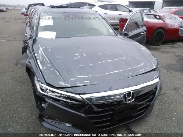 1HGCV3F92JA010080 - 2018 HONDA ACCORD HYBRID/TOURING GRAY photo 6