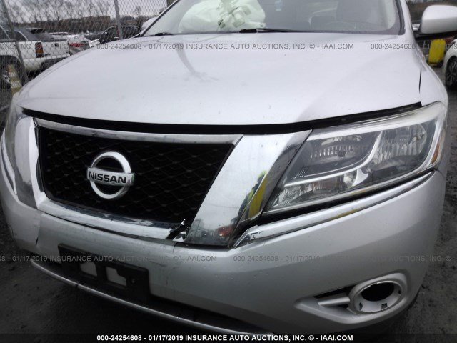 5N1AR2MM6EC631310 - 2014 NISSAN PATHFINDER S/SV/SL/PLATINUM SILVER photo 6