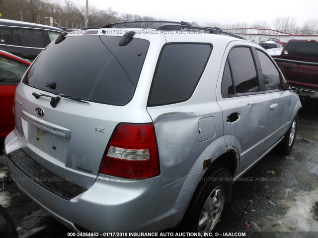 KNDJC736575694282 - 2007 KIA SORENTO EX/LX SILVER photo 4