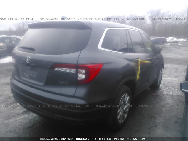 5FNYF5H10KB012388 - 2019 HONDA PILOT LX GRAY photo 4