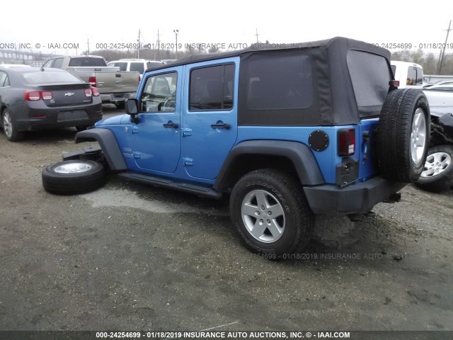 1J4BA3H1XAL202956 - 2010 JEEP WRANGLER UNLIMITE SPORT BLUE photo 3