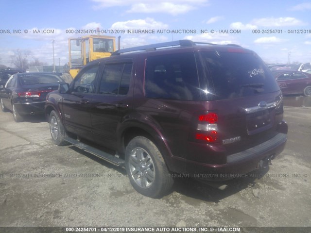 1FMEU758X7UB42615 - 2007 FORD EXPLORER LIMITED MAROON photo 3