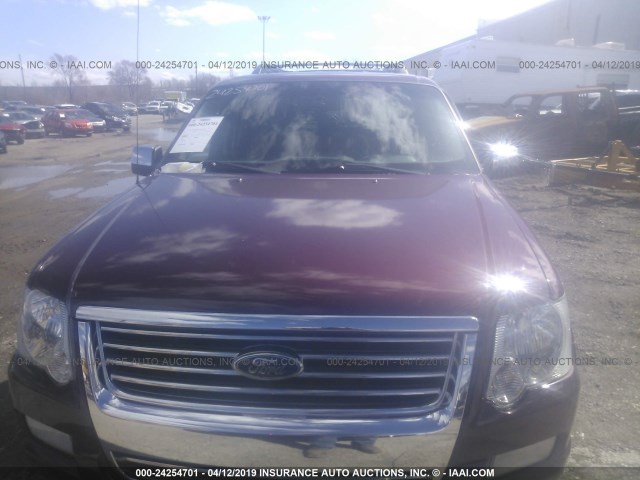 1FMEU758X7UB42615 - 2007 FORD EXPLORER LIMITED MAROON photo 6