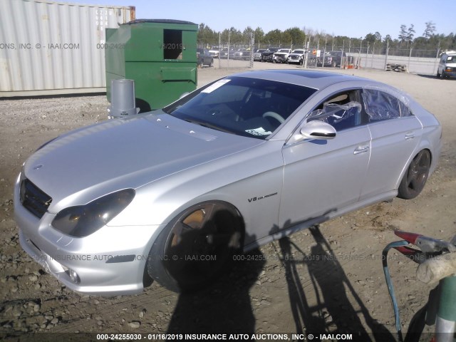 WDDDJ76X26A020366 - 2006 MERCEDES-BENZ CLS 55 AMG SILVER photo 2