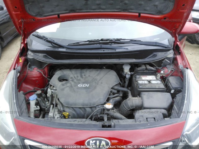 KNADN4A3XD6113702 - 2013 KIA RIO EX/SX RED photo 10