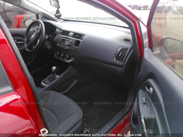 KNADN4A3XD6113702 - 2013 KIA RIO EX/SX RED photo 5