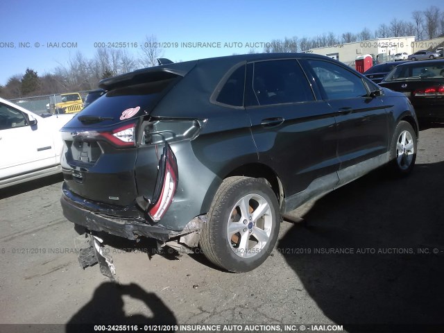 2FMTK3G95FBB78681 - 2015 FORD EDGE SE GREEN photo 4