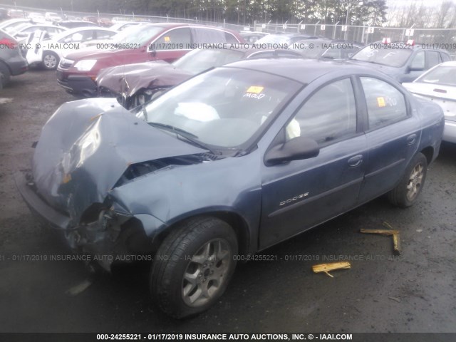 1B3ES46C91D128600 - 2001 DODGE NEON SE/ES BLUE photo 2