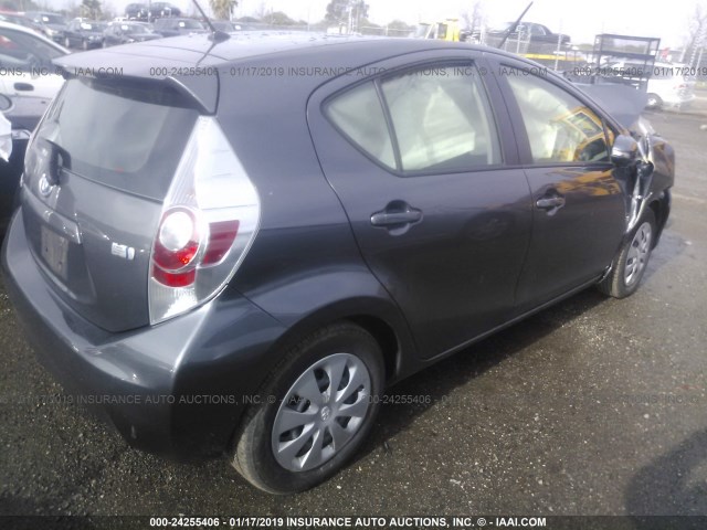 JTDKDTB30E1083579 - 2014 TOYOTA PRIUS C GRAY photo 4