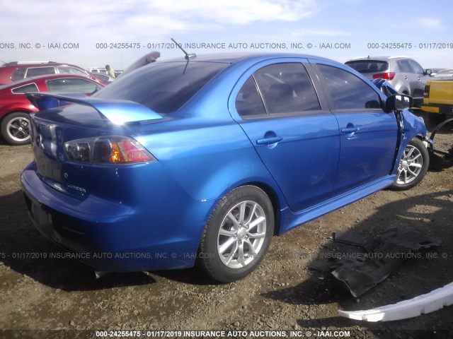 JA32U2FU3FU014137 - 2015 MITSUBISHI LANCER ES BLUE photo 4