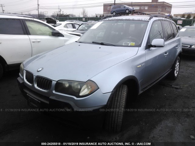 WBXPA73494WC41678 - 2004 BMW X3 2.5I Light Blue photo 2