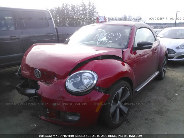 3VW7A7AT6DM801433 - 2013 VOLKSWAGEN BEETLE TURBO RED photo 2