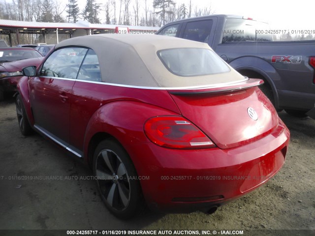 3VW7A7AT6DM801433 - 2013 VOLKSWAGEN BEETLE TURBO RED photo 3