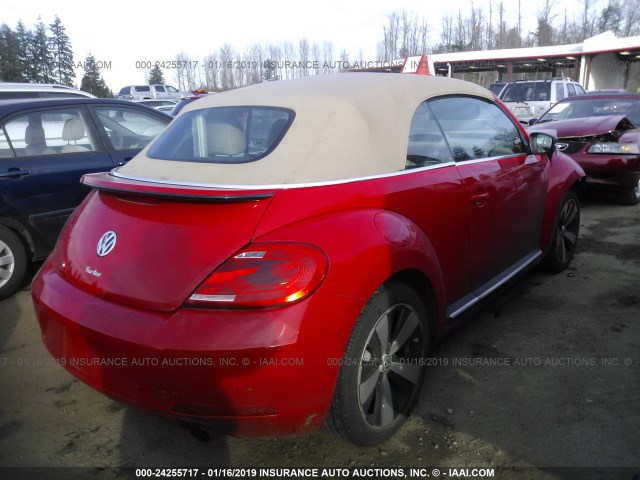3VW7A7AT6DM801433 - 2013 VOLKSWAGEN BEETLE TURBO RED photo 4