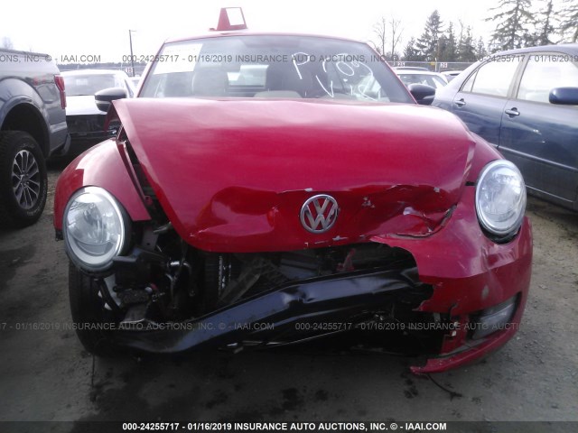 3VW7A7AT6DM801433 - 2013 VOLKSWAGEN BEETLE TURBO RED photo 6