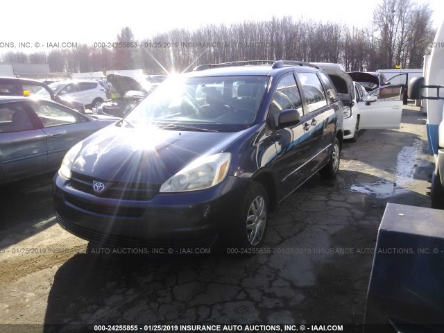 5TDZA23C95S303546 - 2005 TOYOTA SIENNA CE/LE BLUE photo 2