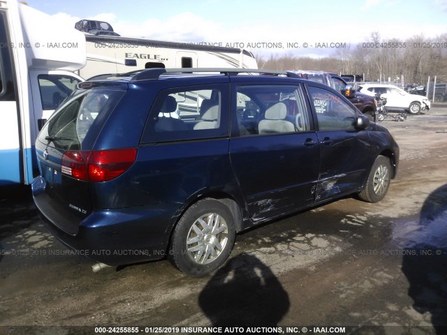 5TDZA23C95S303546 - 2005 TOYOTA SIENNA CE/LE BLUE photo 4