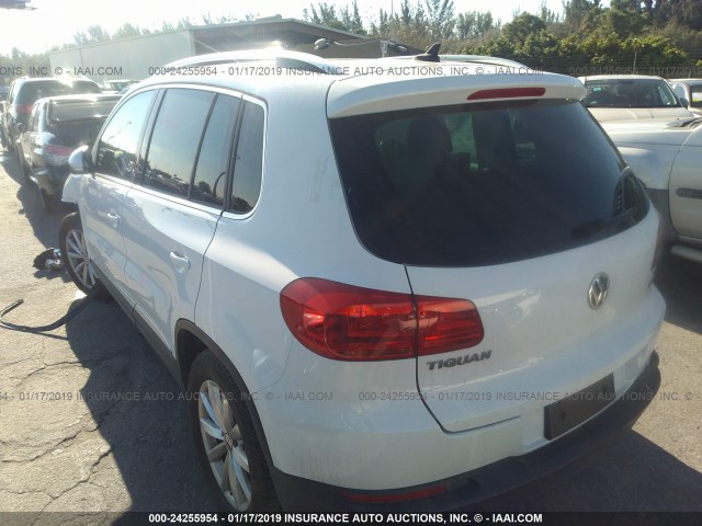 WVGSV7AX0HK007380 - 2017 VOLKSWAGEN TIGUAN WOLFSBURG WHITE photo 3