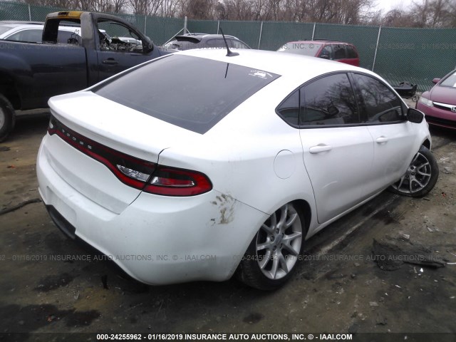 1C3CDFBA6DD334031 - 2013 DODGE DART SXT WHITE photo 4