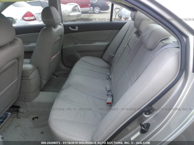 5NPEU46F08H350966 - 2008 HYUNDAI SONATA SE/LIMITED TAN photo 8