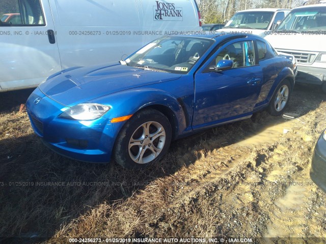 JM1FE17N540123947 - 2004 MAZDA RX8 BLUE photo 2