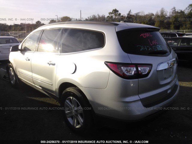 1GNKRHKD7EJ323998 - 2014 CHEVROLET TRAVERSE LT SILVER photo 3