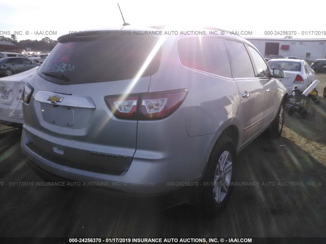 1GNKRHKD7EJ323998 - 2014 CHEVROLET TRAVERSE LT SILVER photo 4