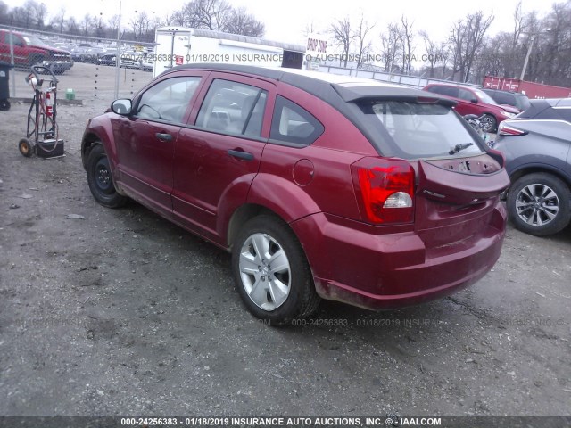 1B3HB48B47D115151 - 2007 DODGE CALIBER SXT MAROON photo 3