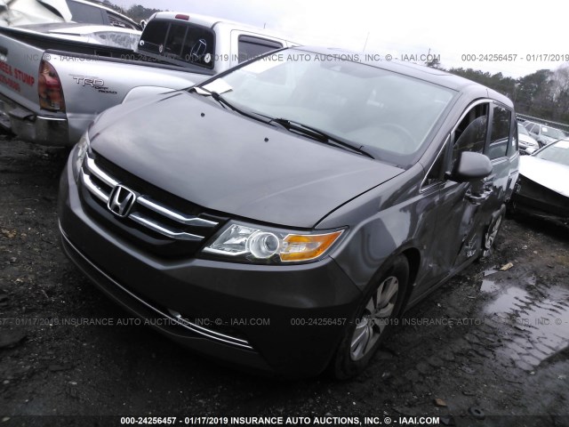 5FNRL5H62EB060097 - 2014 HONDA ODYSSEY EXL GRAY photo 2