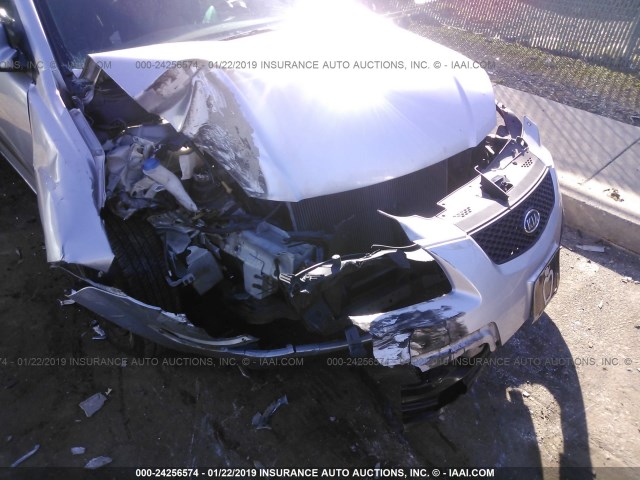 KNADE123986353746 - 2008 KIA RIO LX/SX SILVER photo 6